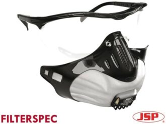 Polomaska s brýlemi ochranná FFP2 JSP Filterspec® 3 filtry