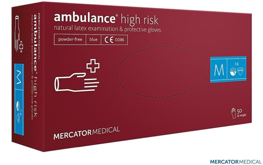 Diagnostické latexové rukavice 50ks MERCATOR Ambulance® High Risk nepudrované