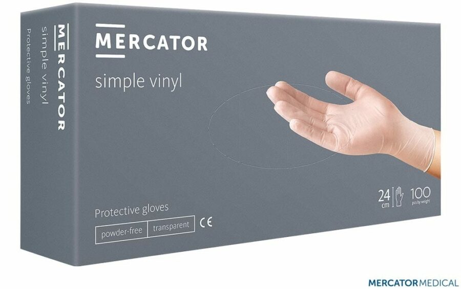 Jednorázové Vinylové rukavice 100ks MERCATOR nepudrované