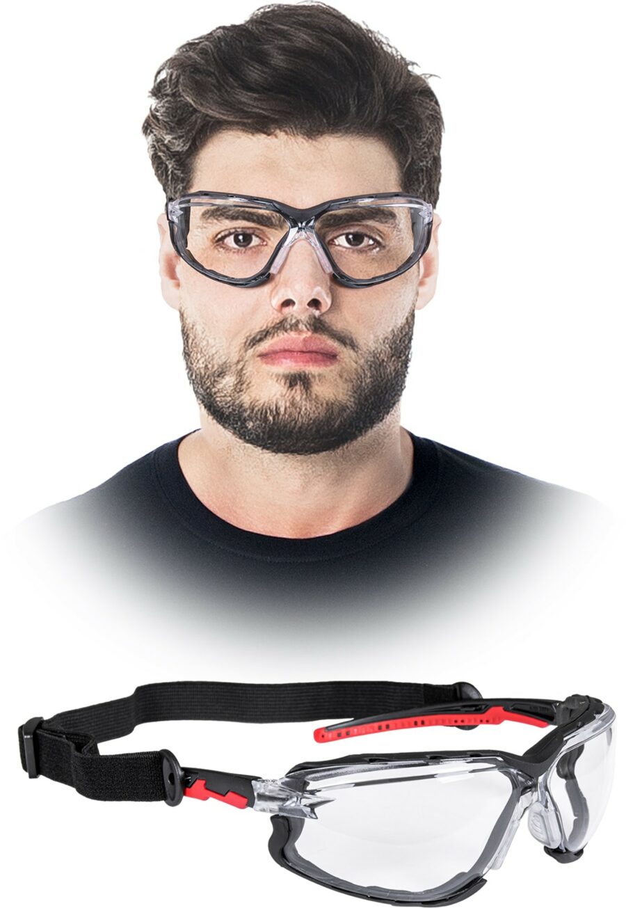Čiré ochranné brýle VERMONT CLEAR FT s gumičkou