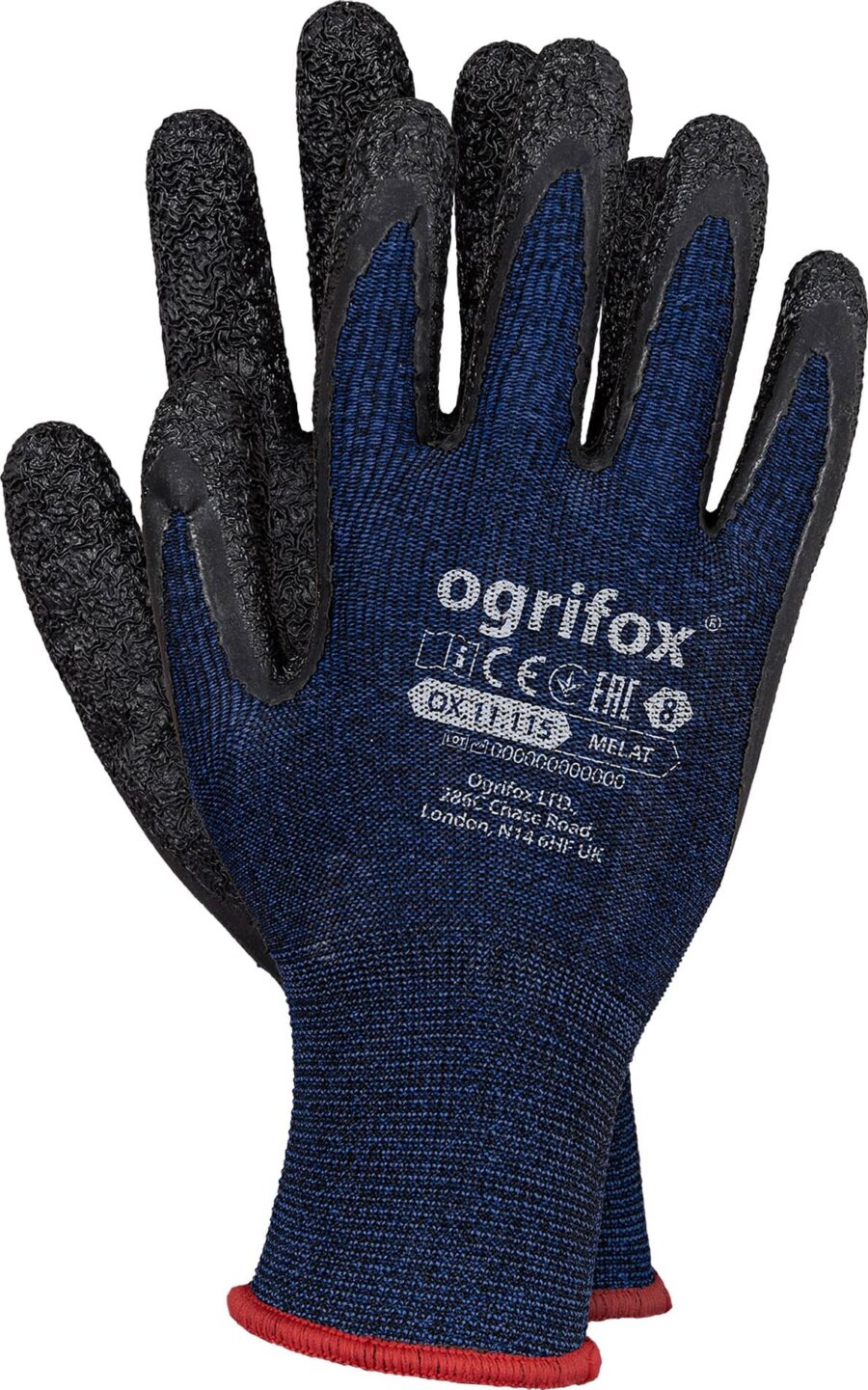 Pracovní rukavice máčené v latexu SPANDEX OX NAVY