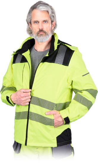 Reflexní zateplená pracovní bunda s kapucí VOLT HIVIS