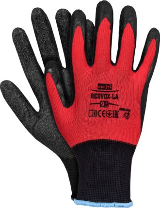 Pracovní rukavice máčené v latexu RICK VOX RED