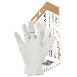 Jednorázové latexové rukavice OGRIFOX 100ks pudrované