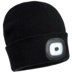 Zimní čepice s LED baterkou SHINE BLACK