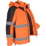 Reflexní zateplená pracovní bunda s kapucí TORTON ORANGE