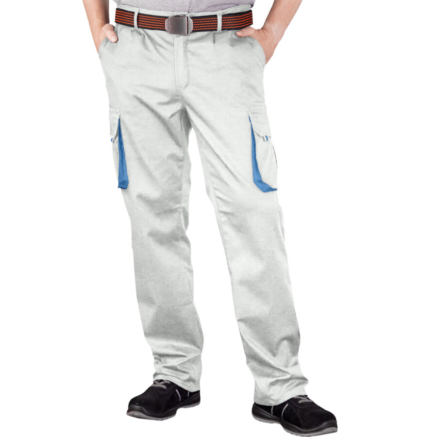 Pracovní kalhoty s elastanem MANNLAND WHITE BLUE