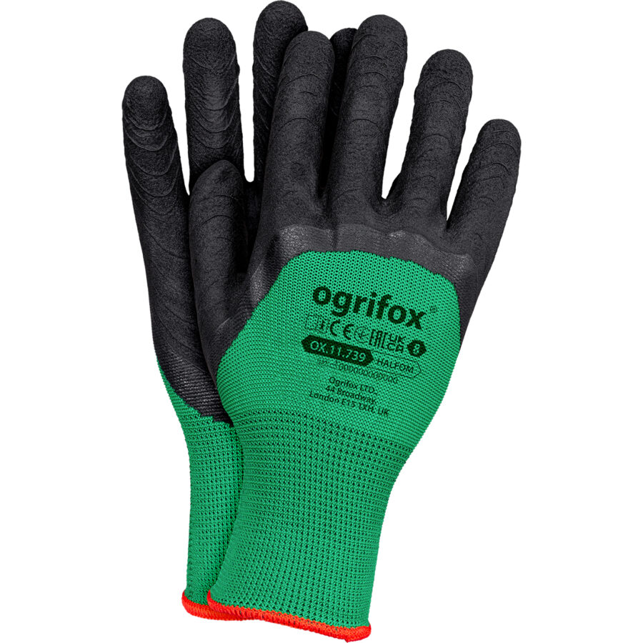 Pracovní rukavice máčené v latexu FOAM OX GREEN