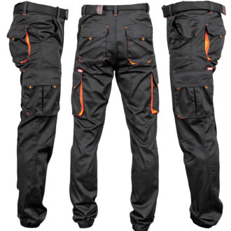 Pracovní kalhoty s elastanem MANJOG BLACK ORANGE