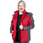 Zimní pracovní bunda s kapucí BALTIC RED