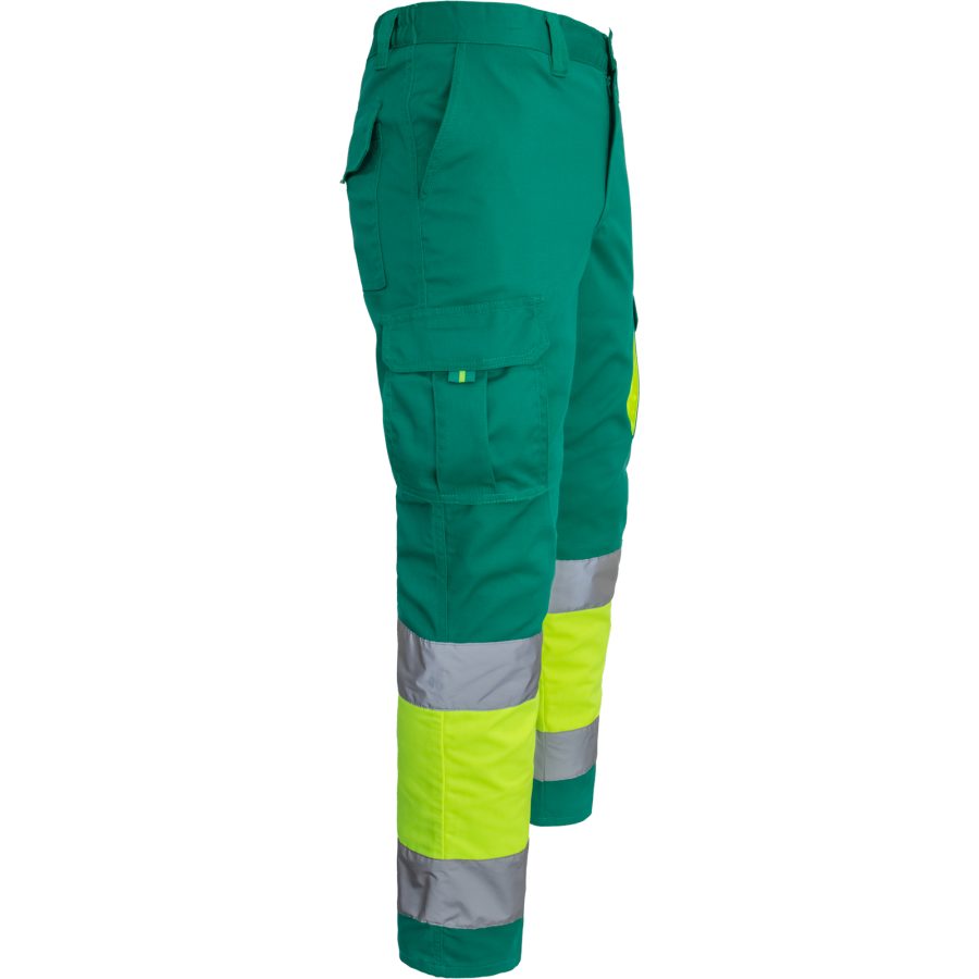 Reflexní kalhoty s elastanem MANNLAND HIVIS GREEN