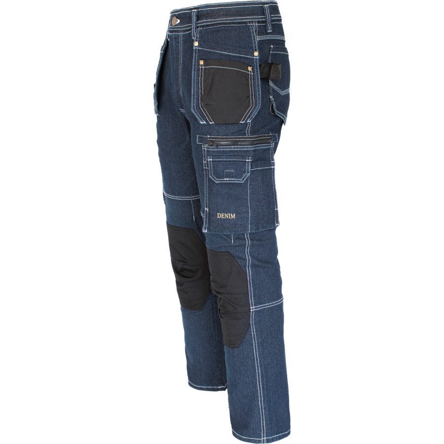 Pracovní džínové kalhoty strečové JEANS WORK BLUE