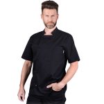 Kuchařský rondon černý FUCO s krátkým rukávem